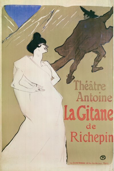 Theatre Antoine, The Gitane de Richepin (poster) by Henri de Toulouse Lautrec